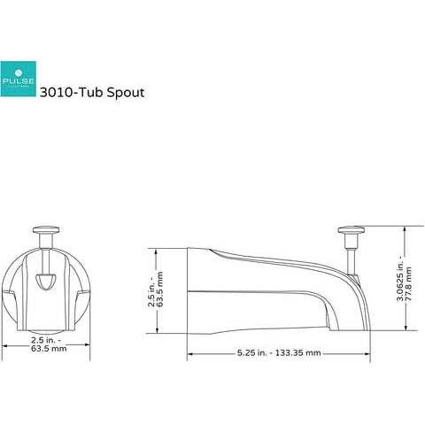 Pulse ShowerSpas NPT Connection Tub Spout with Diverter 3010-TS-BN - Cheap Fitting