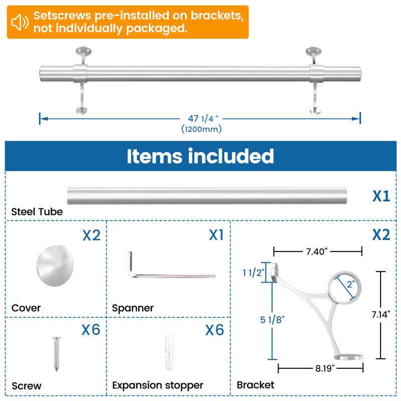 Muzata 2”OD Bar Foot Rail - Cheap Fitting