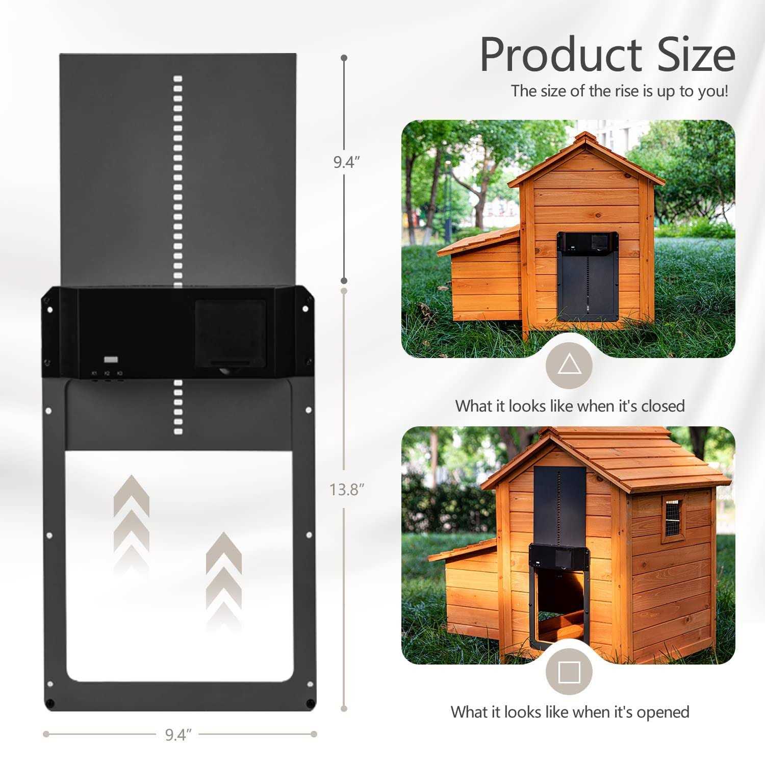 2023 Upgraded Automatic Chicken Coop Door Full Aluminum Door Chicken Door Light Sensing Chicken Coop Door Timer Control Coop Door Battery Powered - Cheap Fitting