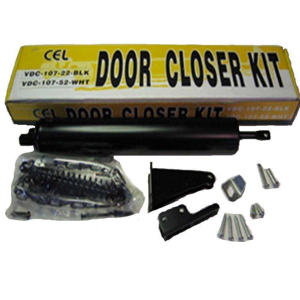 Grisham Heavy Duty Black Door closer Kit with Wind Chain - Cheap Fitting