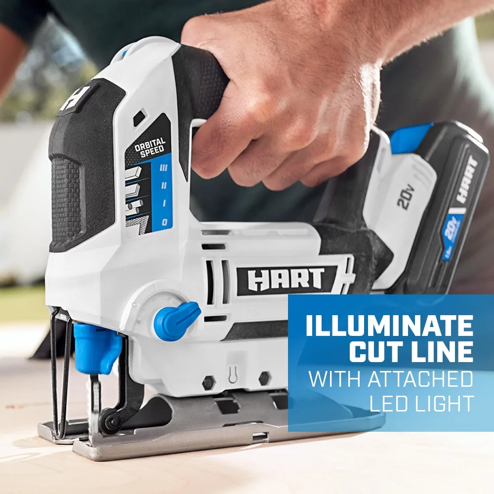 HART 20-Volt Cordless Orbital Jigsaw Kit, (1) 1.5Ah Lithium-Ion Battery - Cheap Fitting