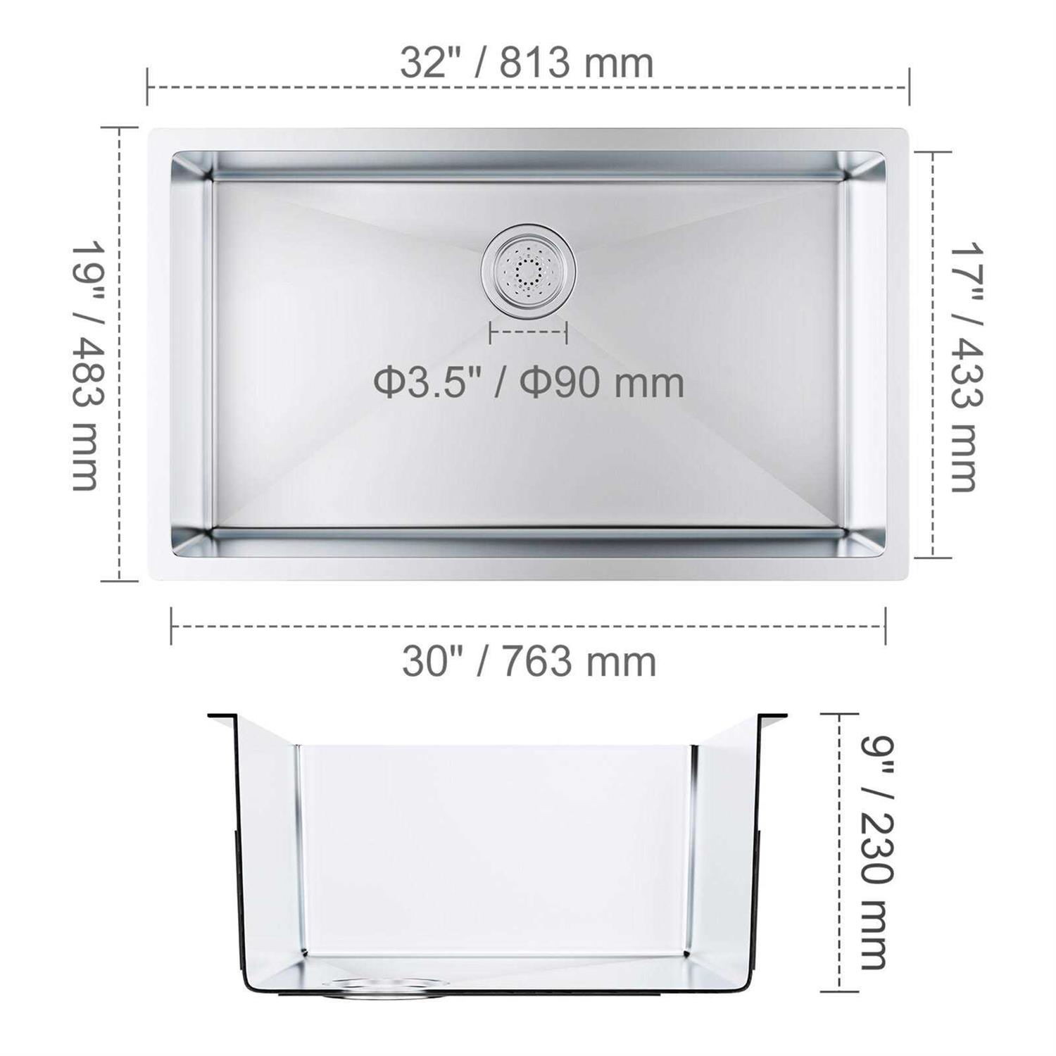 VEVOR Kitchen Sink 304 Stainless Steel Drop-In Sinks QRSSCTXPDCY30ZB7SV0 - Cheap Fitting