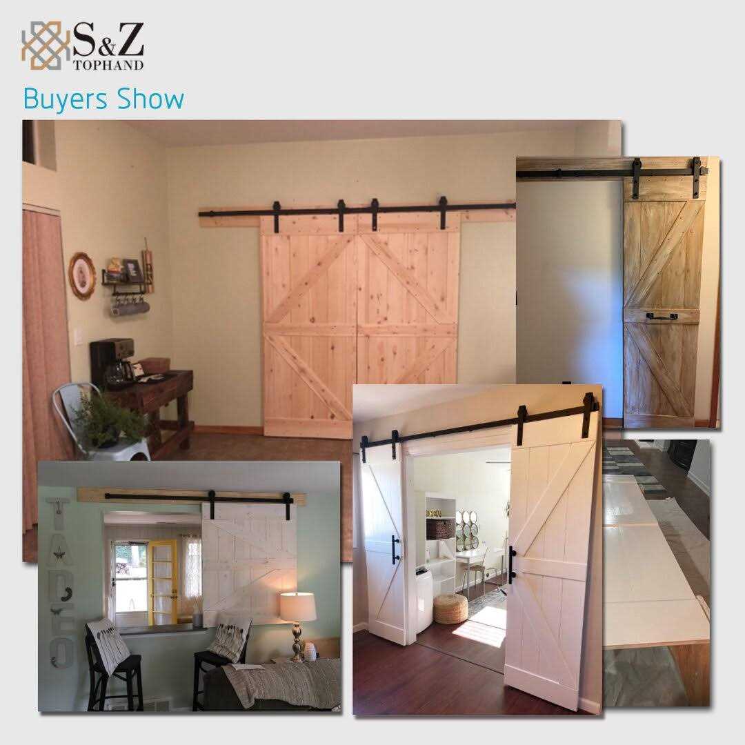 Barn Door 20-60in Unfinished British Brace Barn Door/Country Style/Solid Wood/Sliding Door/Durable S&Z TOPHAND - Cheap Fitting