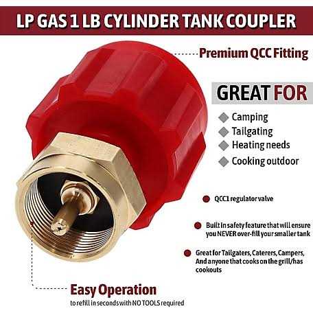 GASONE 1 lb. Propane Refill Adapter Part for Propane Tanks Red QCC Type-1 - Cheap Fitting