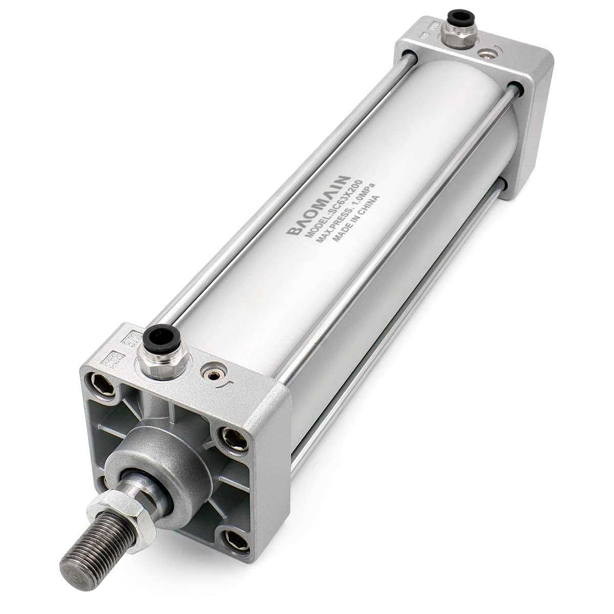 Baomain Pneumatic Air Cylinder SC 63 x 200 PT 3/8 Bore - Cheap Fitting