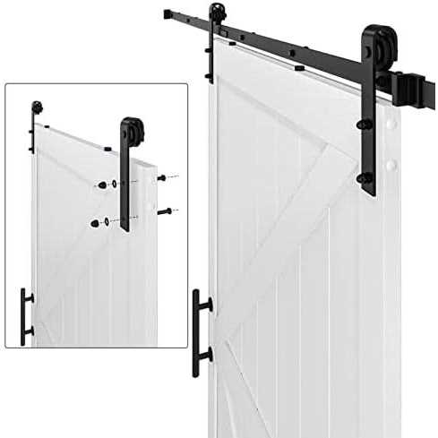 COSHOMER 36in x 84in MDF Sliding Barn Door with 6.6ft Barn Door Hardware Kit & Handle - Cheap Fitting