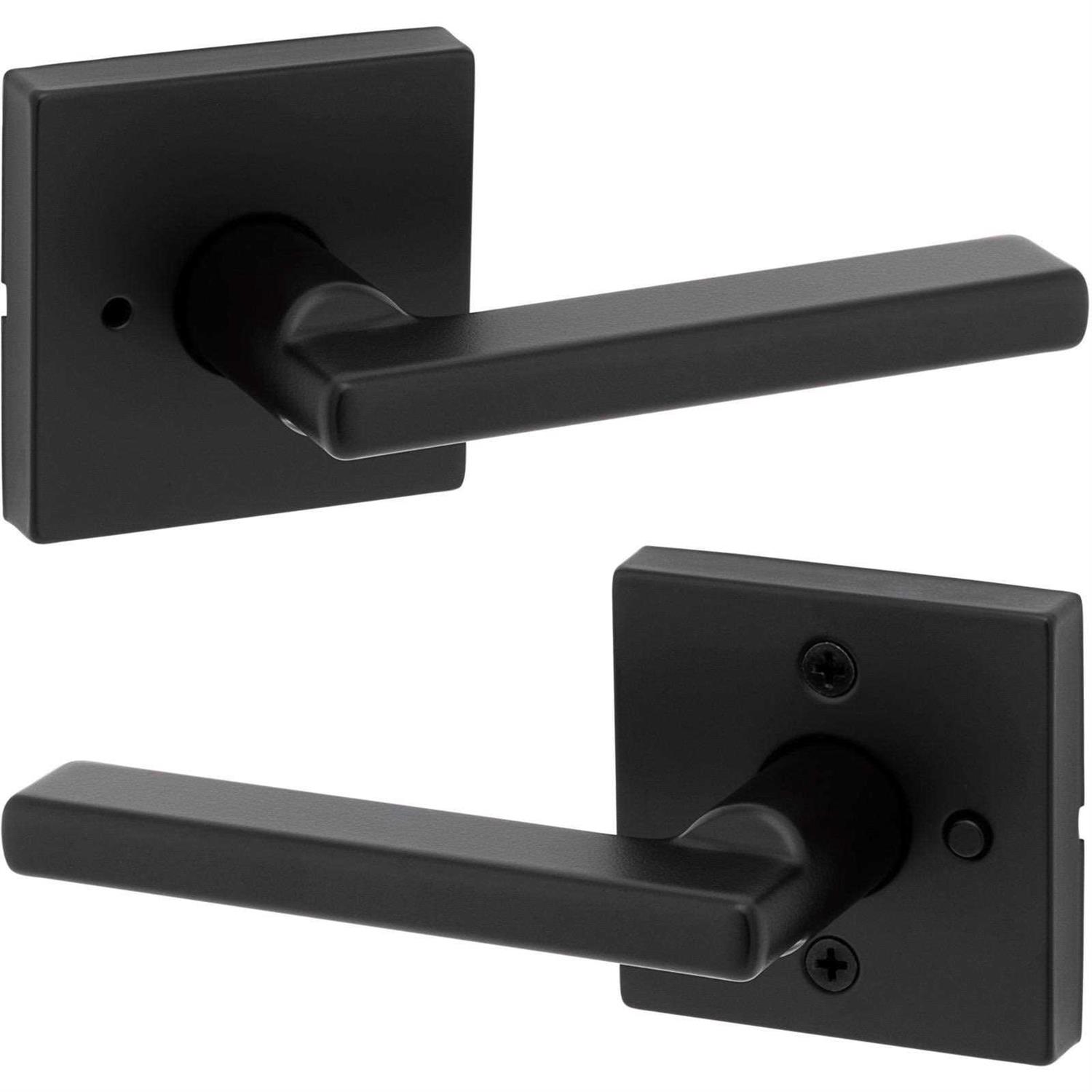 Kwikset Halifax Matte Black Steel Privacy Lever 730HFL SQT 514 CP - Cheap Fitting