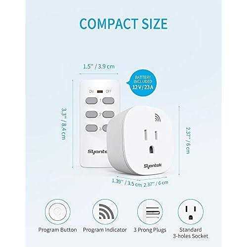 Syantek Remote Control Outlet Wireless Light Switch for Household Appliances - Cheap Fitting