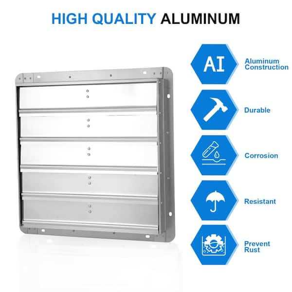 Aoibox 20 in. Square Aluminum Automatic Gravity Shutter Louver Static Roof Vent - Cheap Fitting