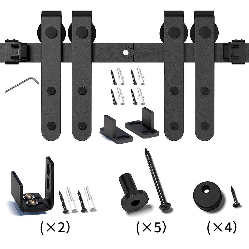 skysen Double Door Cabinet Sliding Barn Door Hardware Kit Super Mini Sliding Door Hardware for Wardrobe Cabinet TV Stand - Cheap Fitting