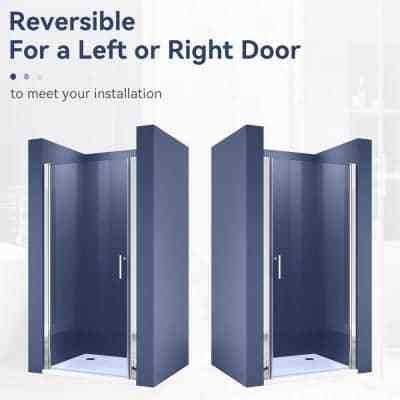 TOOLKISS 72 in. H Pivot Swing Frameless Shower Door in Chrome with Clear Glass - Cheap Fitting