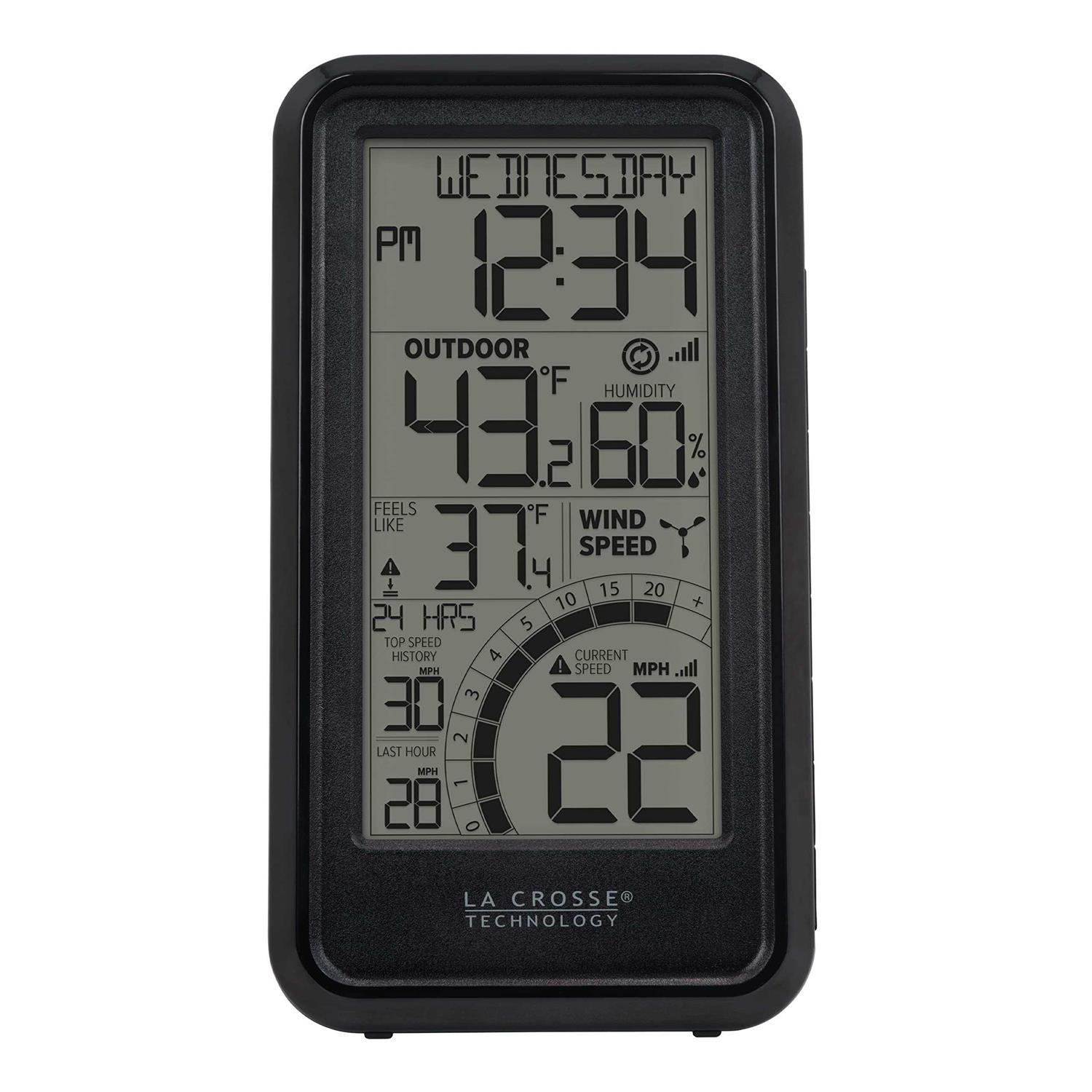 La Crosse Technology Monochromatic Digital Wind Speed Weather Station with Wind Sensor - Cheap Fitting