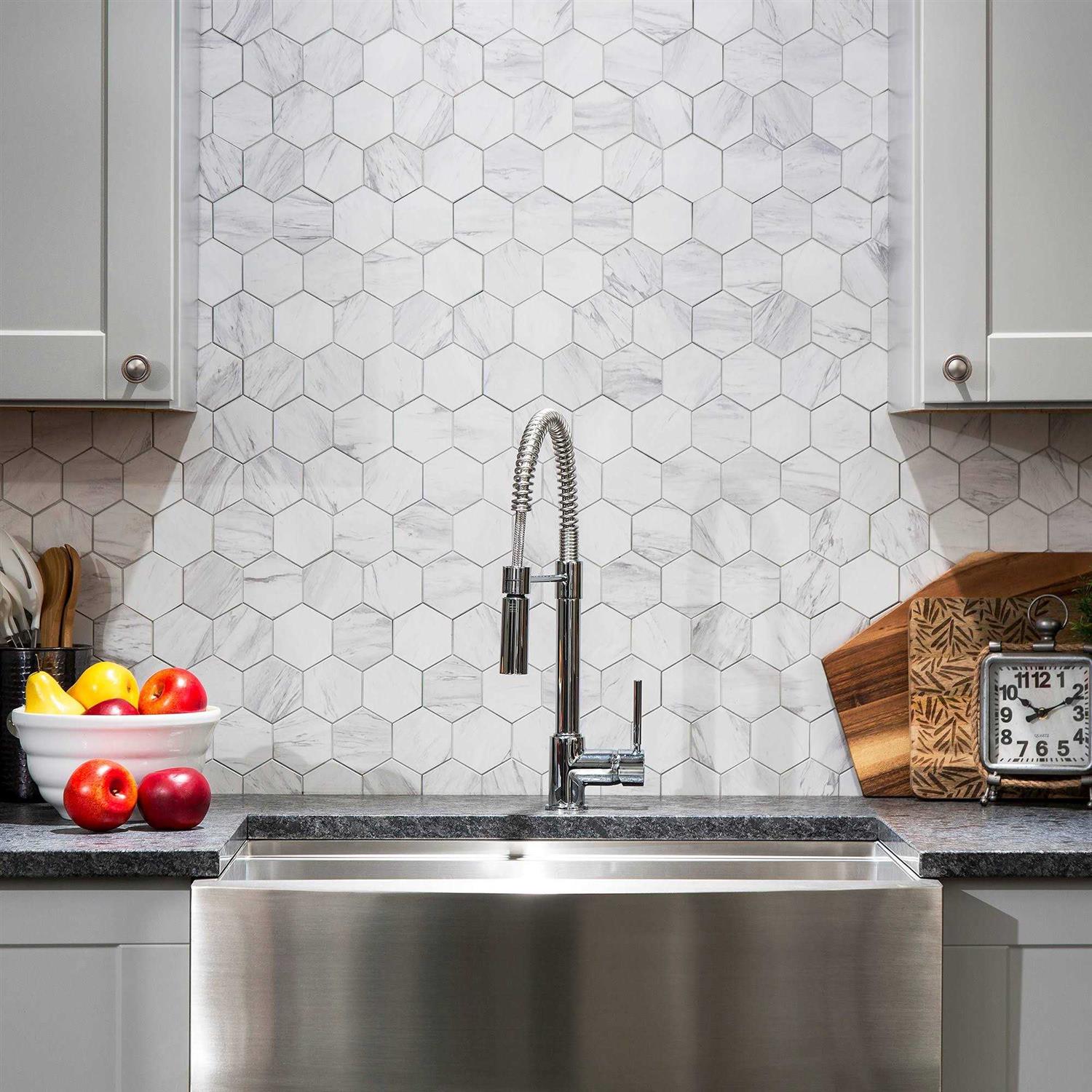 Aspect Collage 10 x 11 Carrara Backsplash Panels AC016 - Cheap Fitting