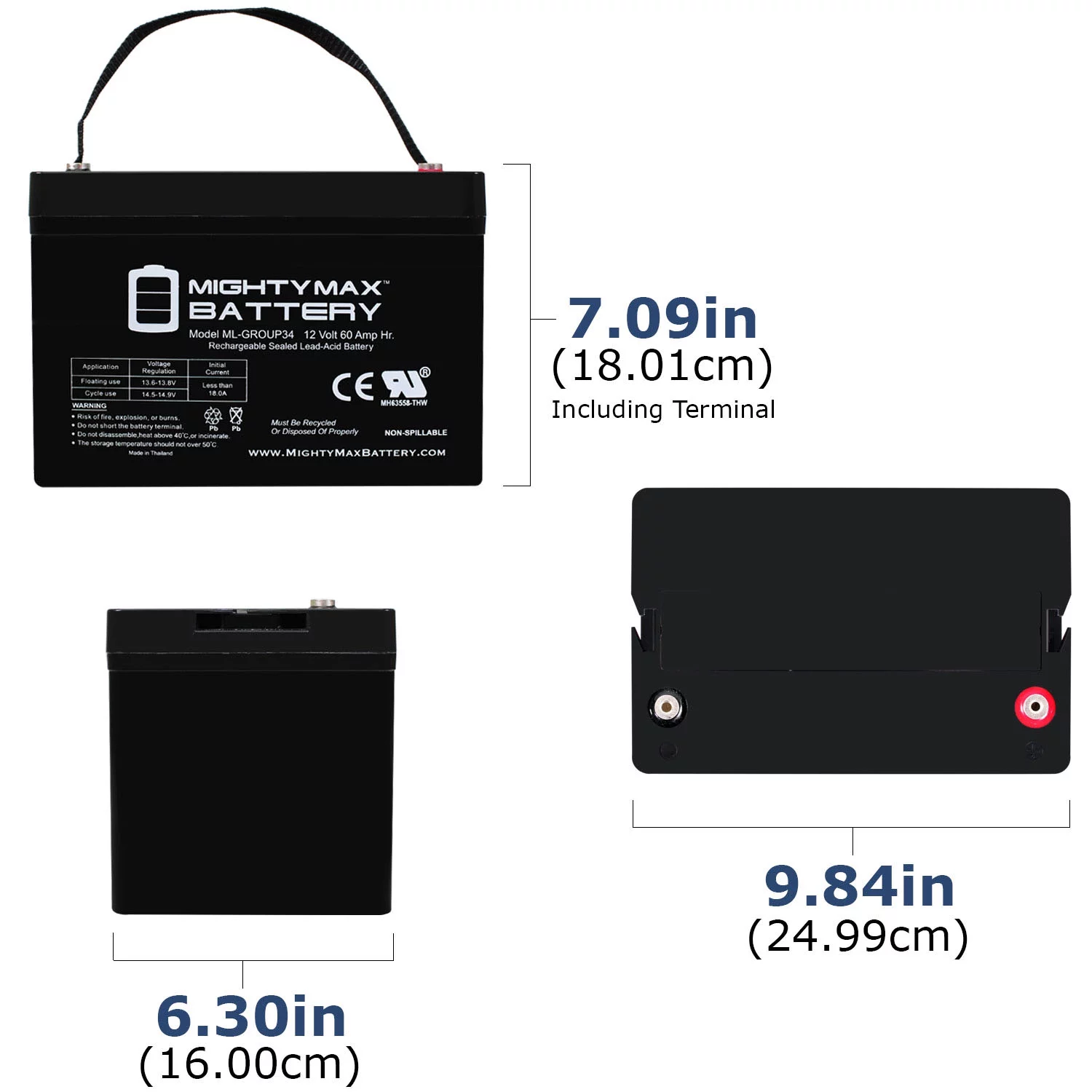 12V 60AH GROUP 34 REPLACEMENT SLA BATTERY FOR MK M34SLDG 20 HR RATE - Cheap Fitting