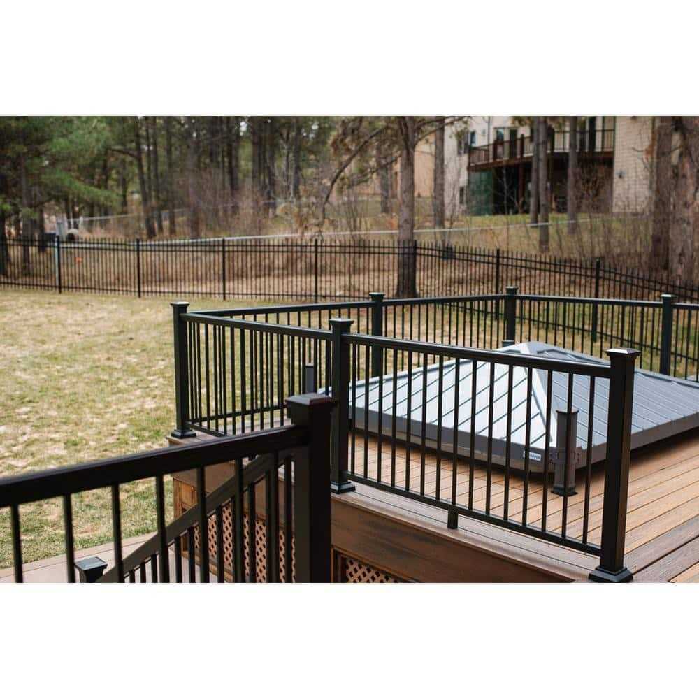 Aria Railing 36 in. x 6 ft Powder Coated Aluminum Preassembled Deck Railing - Cheap Fitting