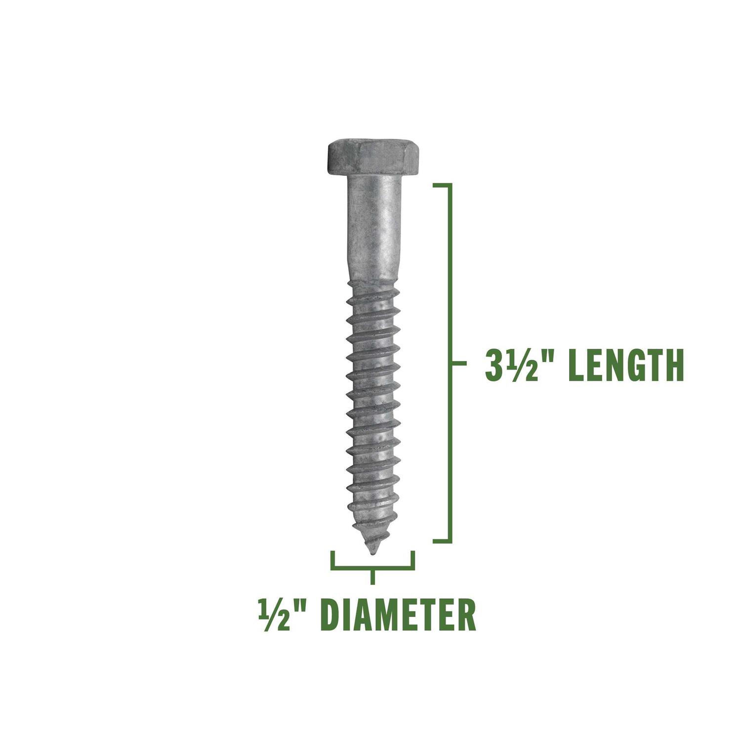 Hillman 1/2-in x Hot-Dipped Galvanized Hex-Head Exterior Lag Screws - Cheap Fitting