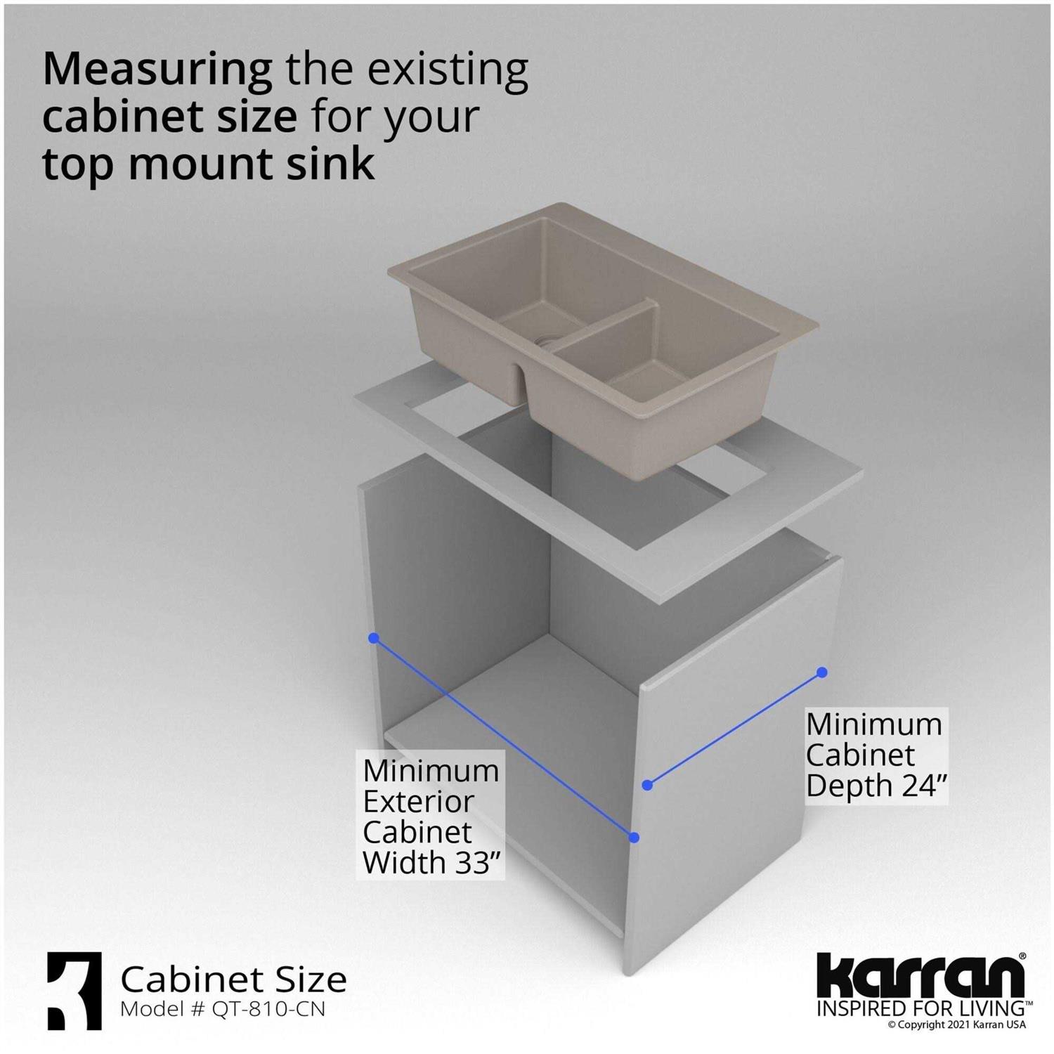Karran Drop Quartz Composite Kitchen Sink 50/50 Double Bowl QT-810 - Cheap Fitting