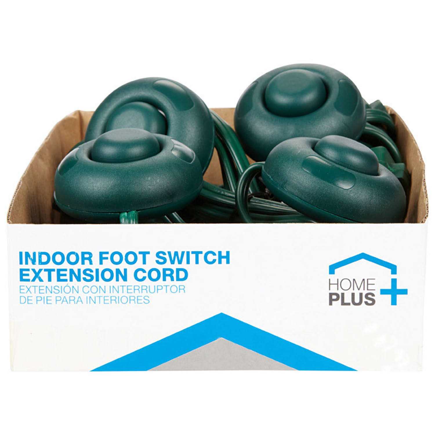 Home Plus Indoor Step-on Switch Extension Cord, Green, 6′ - Cheap Fitting