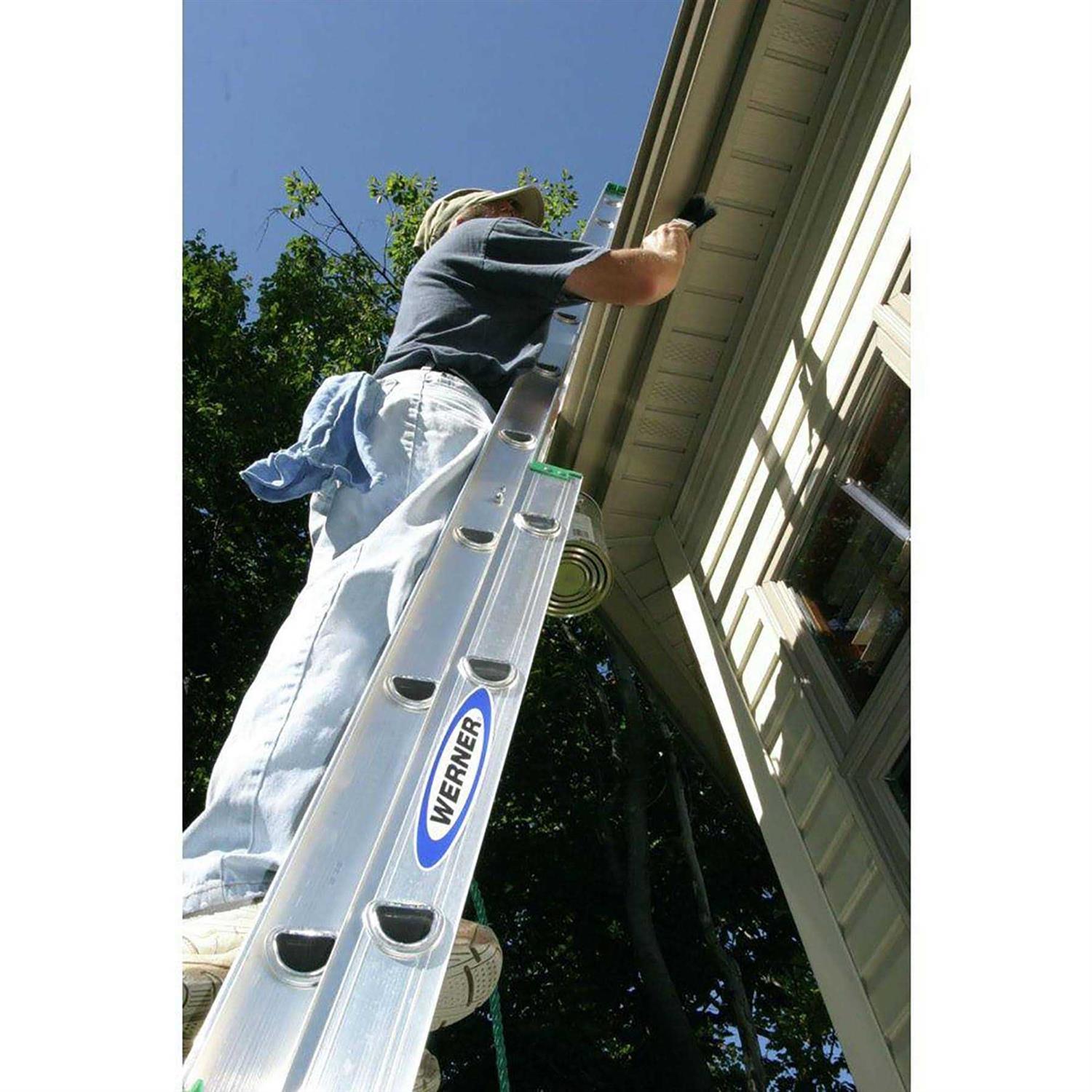 Werner D1120-2 20 ft. Aluminum Extension Ladder - Cheap Fitting