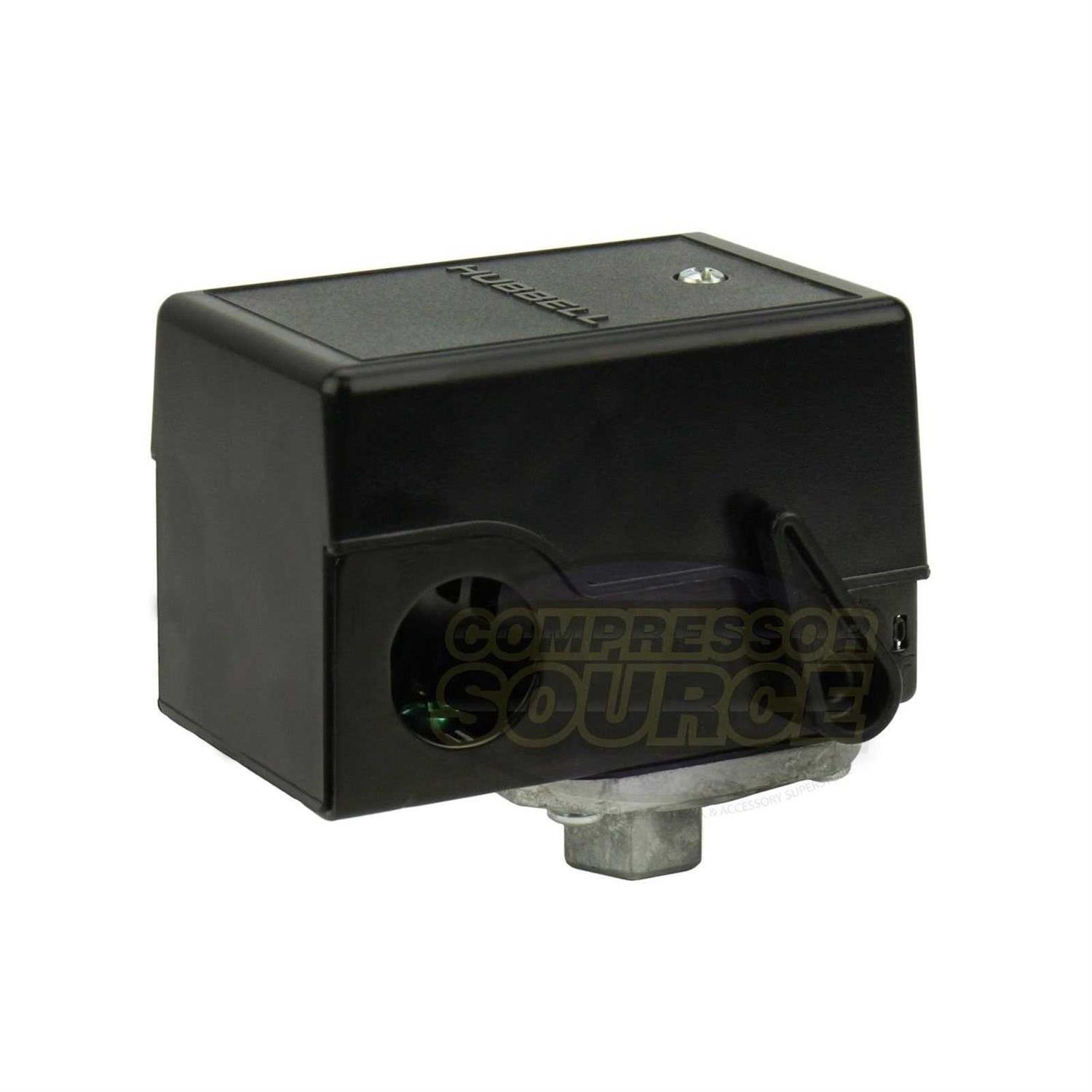 Pressure Switch for Air Compressor made by Furnas / Hubbell 69JF7LY 95-125 single Port w/ unloader & on/off lever - Cheap Fitting