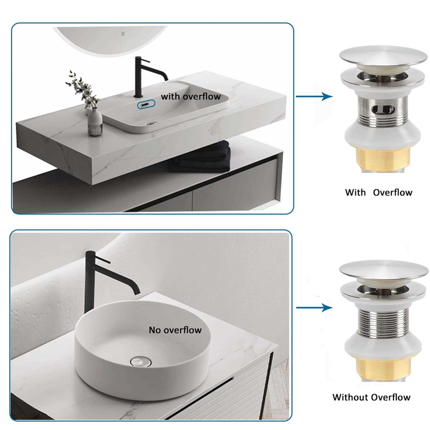 Rockgoya Bathroom Sink Drain,Drain Stopper Bathroom Sink With Overflow,Pop Up Drain Assembly With Detachable Strainer Basket,Built-In Anti-Clogging - Cheap Fitting