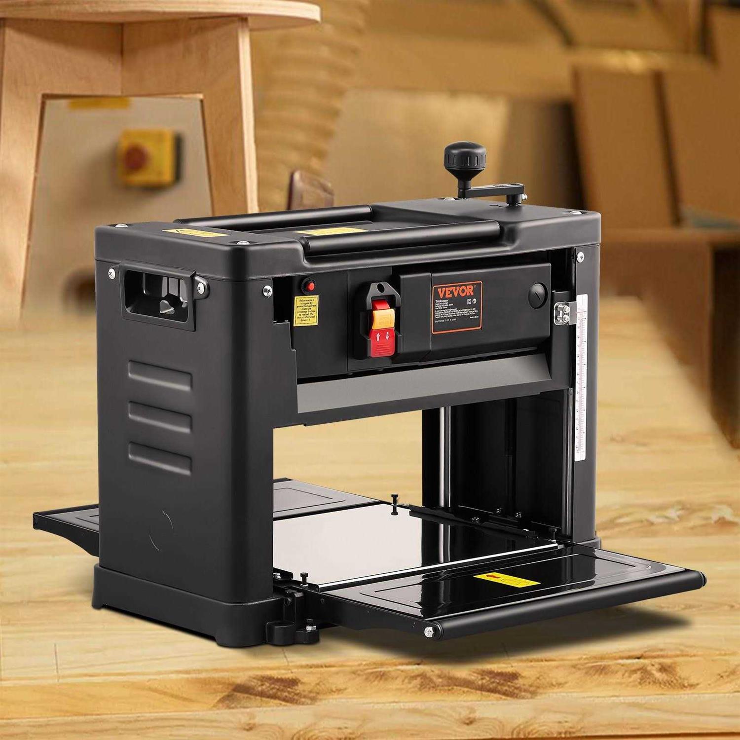 VEVOR Thickness Planer Two-Blade 13 Width Worktable Benchtop Planer 15-Amp 1800W Powerful Motor - Cheap Fitting