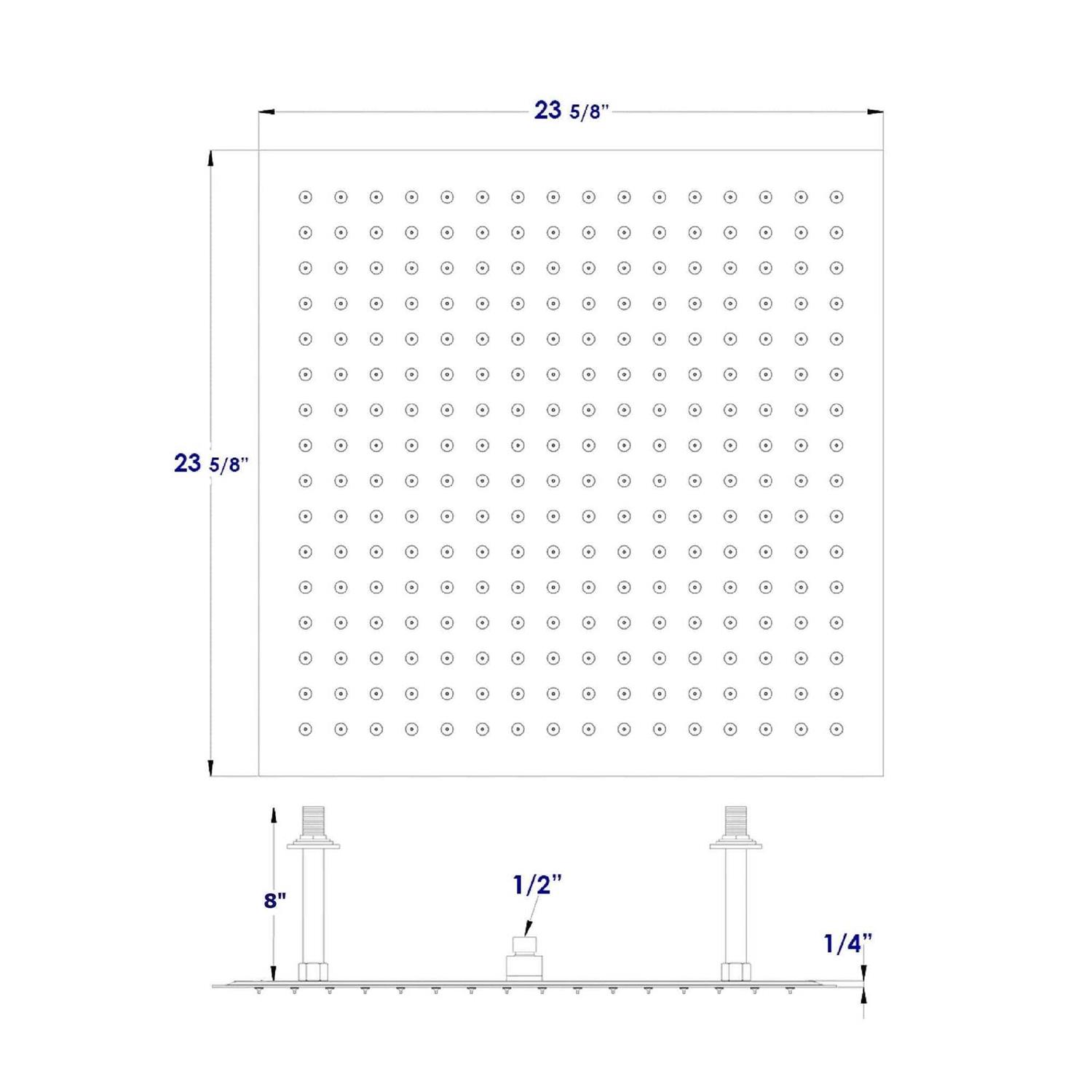 Alfi RAIN Square Rainfall Shower Head - Cheap Fitting