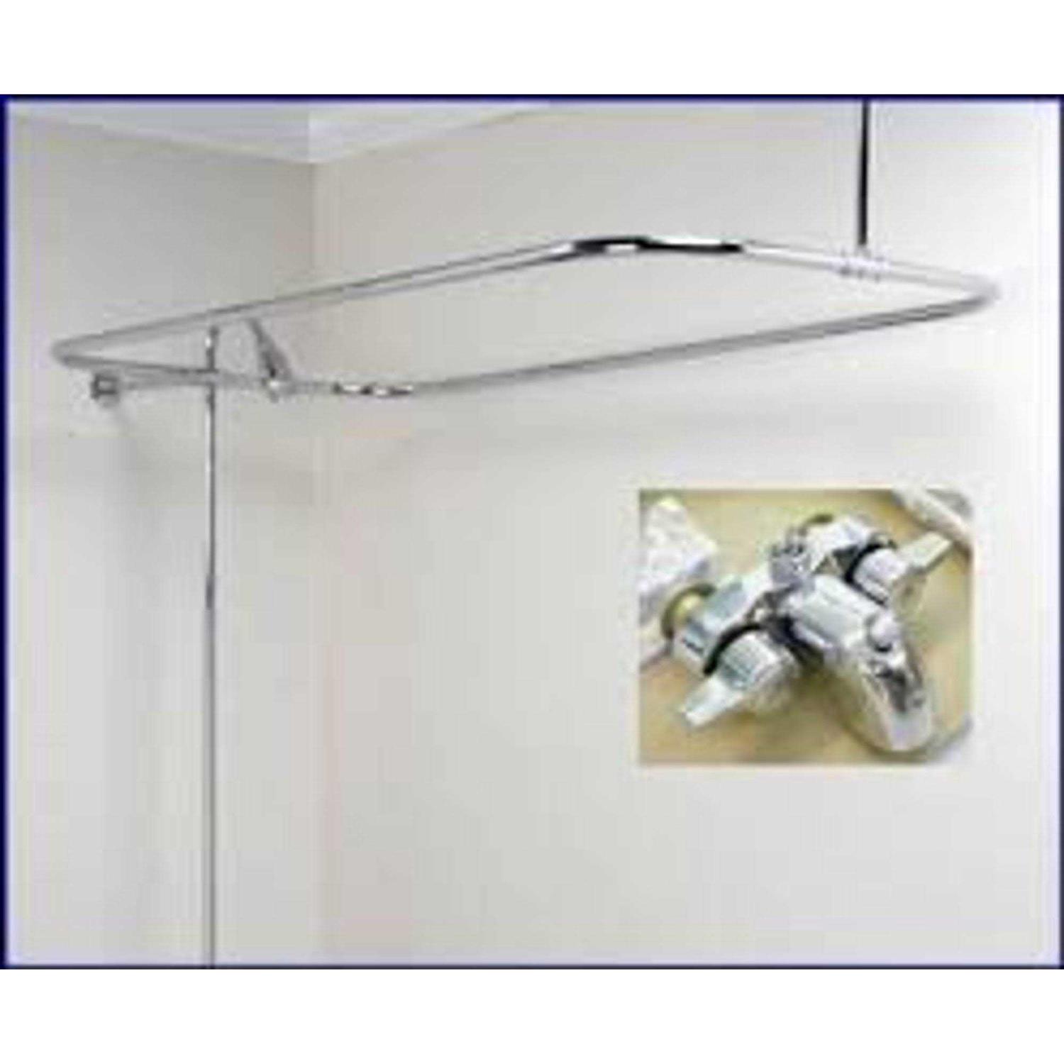 My Plumbingstuff R2200A Clawfoot Tub Shower Faucet and Rectangular Combo Set - Cheap Fitting