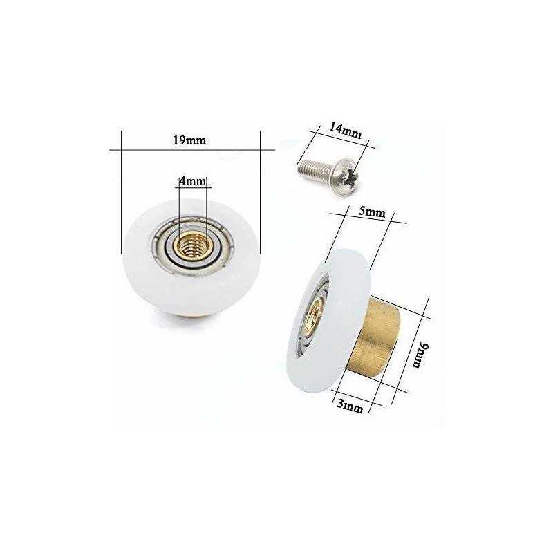 Linwnil 4 Sets Shower Door Rollers Runners Wheels Replacement Part Bathroom Glass Door Runner Sliding Shower Door Roller Wheel - Cheap Fitting