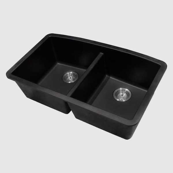 MSI Overmount Drop-in 33 in. Satin Double Bowl 18-Gauge - Cheap Fitting