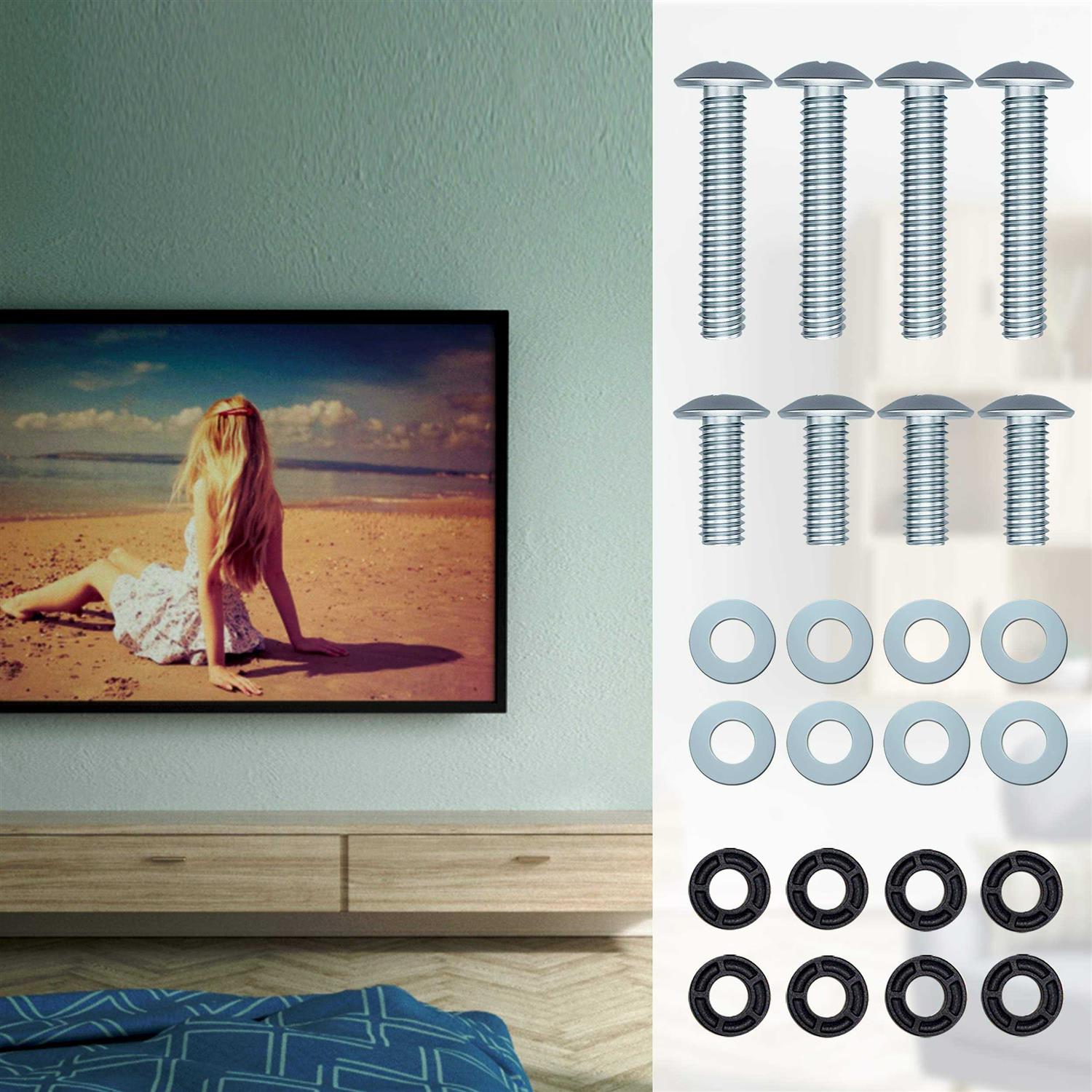 USX MOUNT TV Mounting bolts-M8x 45mm and M8 x 25mm TV Mounting Screws Compatible for Samsung TV with 2.5mm Spacers & 8.5mm Washer	USX MOUNT TV Mounting bolts-M8x 45mm and M8 x 25mm TV Mounting Screws Compatible for Samsung TV with 2.5mm Spacers & 8. - Cheap Fitting