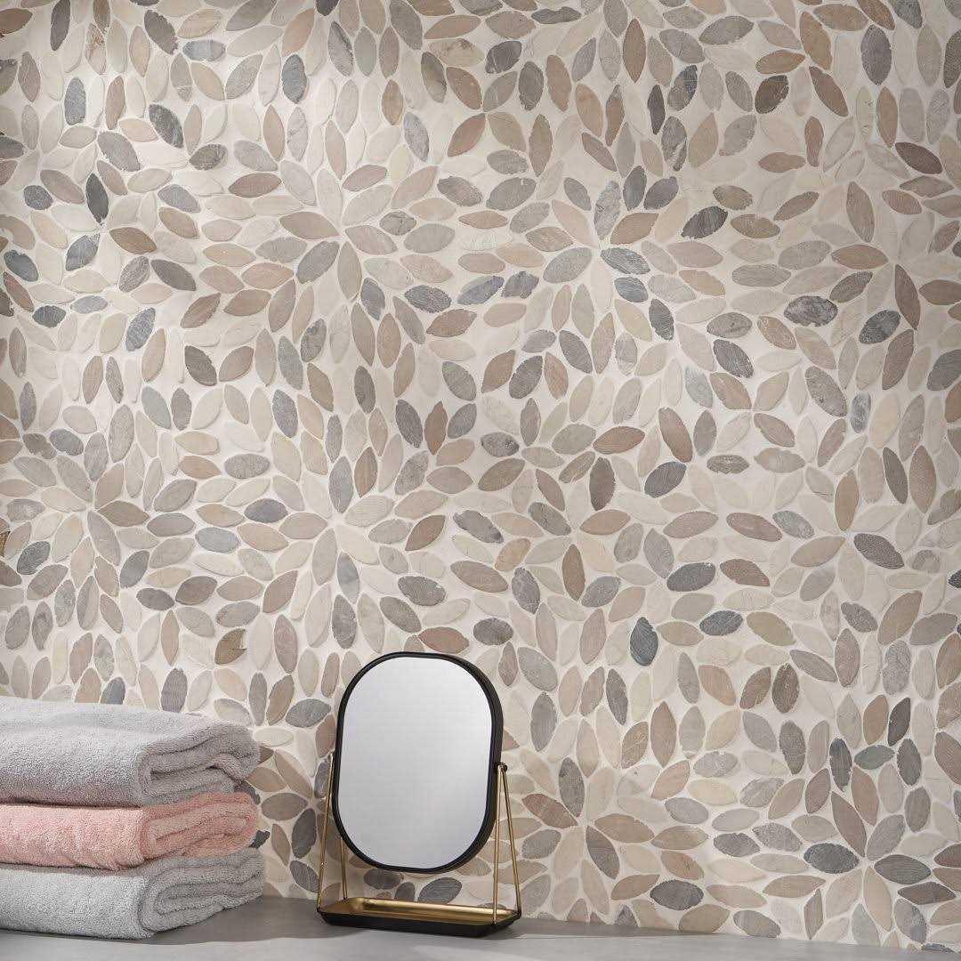 Ivy Hill Tile Countryside Flower 11.81 in. x 11.81 in. Natural Stone Floor and Wall Mosaic Tile - Cheap Fitting