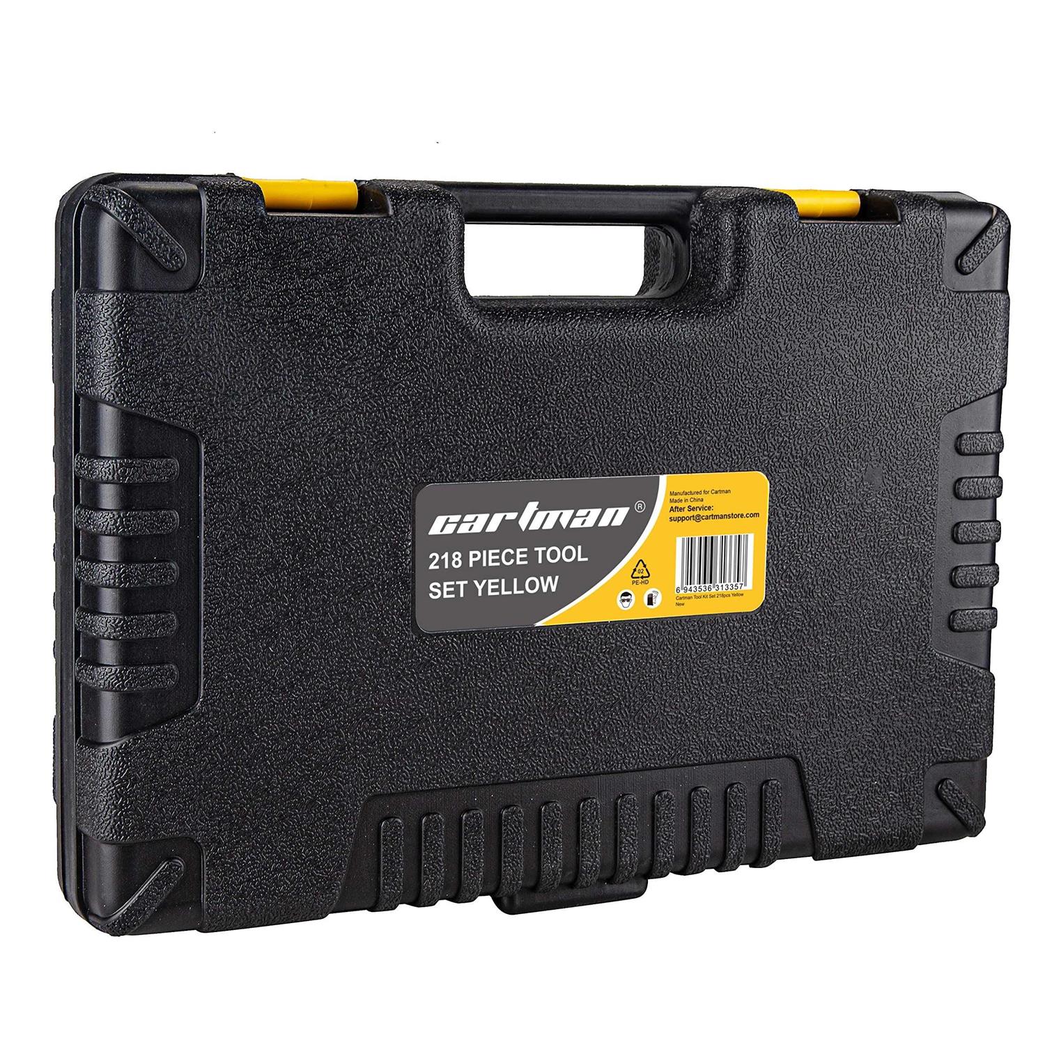 CARTMAN 218 Piece Tool Set General Household Hand Tool Kit with Plastic Toolbox Storage Case - Cheap Fitting