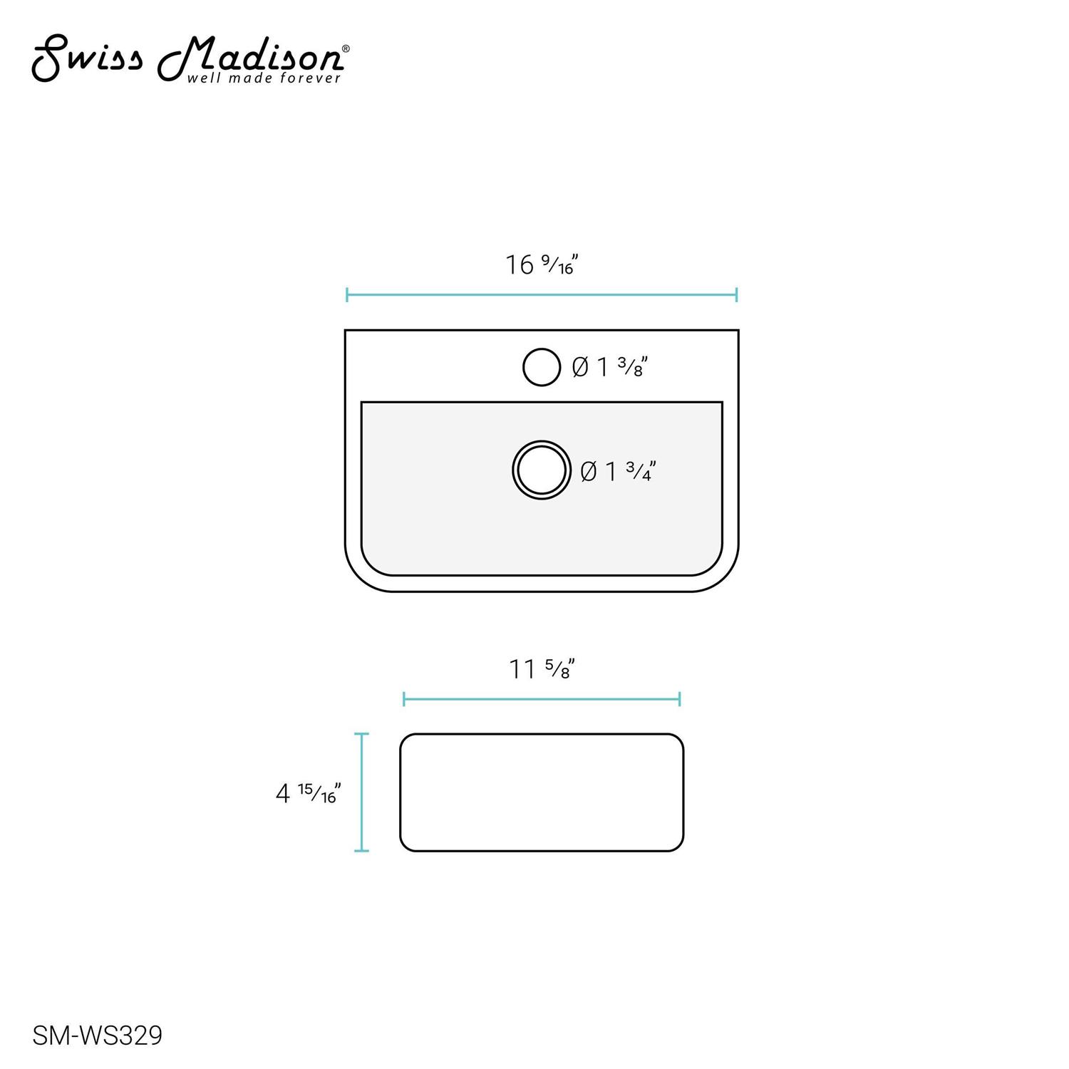 Swiss Madison St Tropez Wall Hung Sink - Cheap Fitting