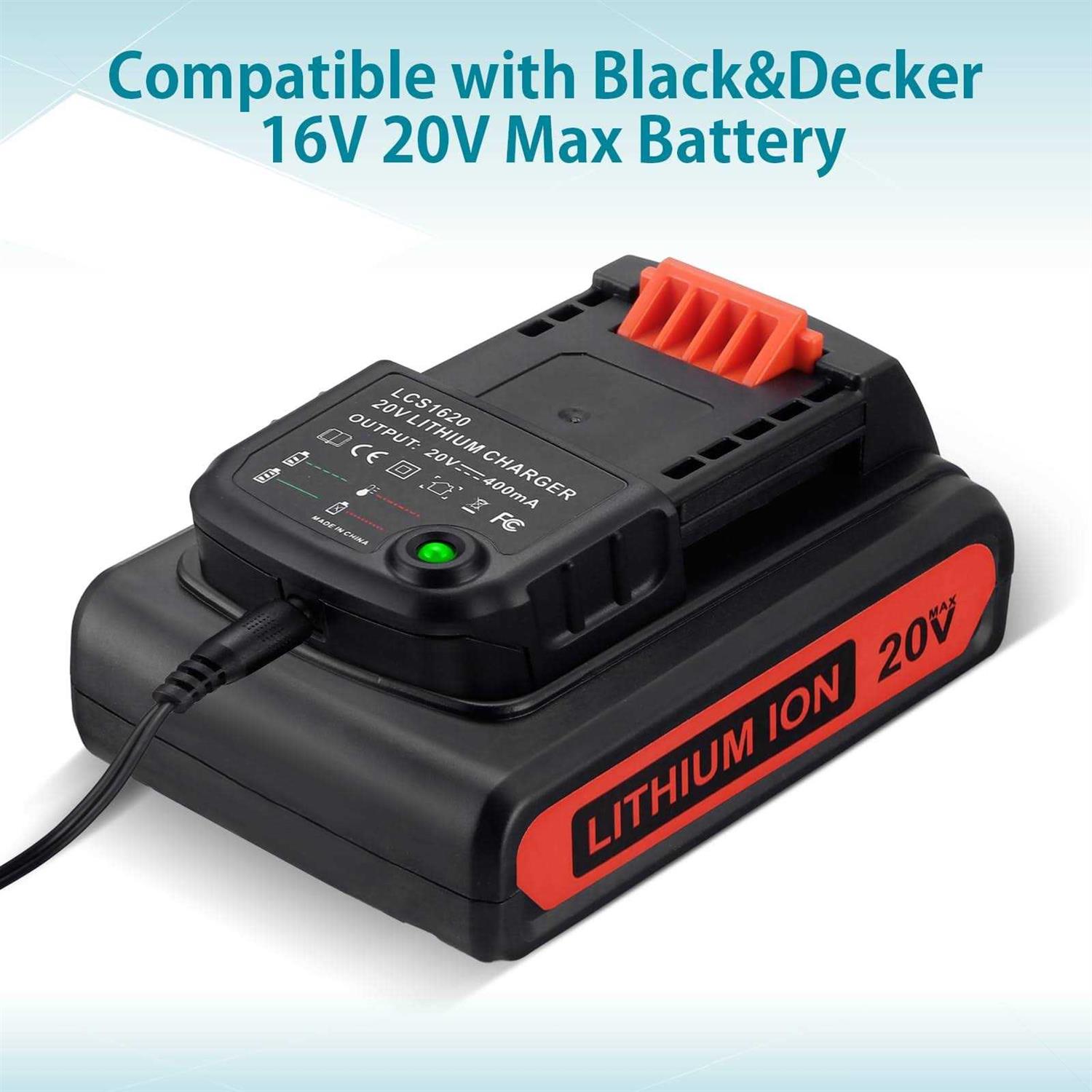 2 Packs 20v Replacement Battery and Charger for Black and Decker 20v Max 3.0Ah,LBXR20 LB20 LBX20 LBX4020 Extended Run Time Cordless Power Tools - Cheap Fitting