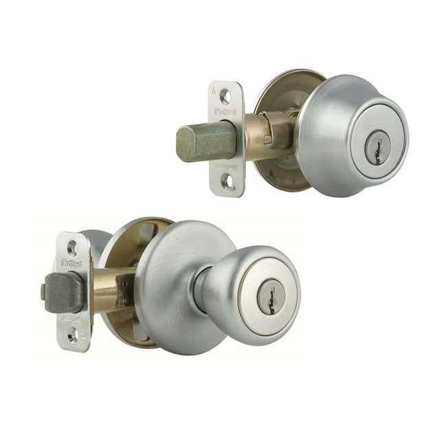 Kwikset Tylo Brass Entry and Double Cylinder Deadbolt - Cheap Fitting