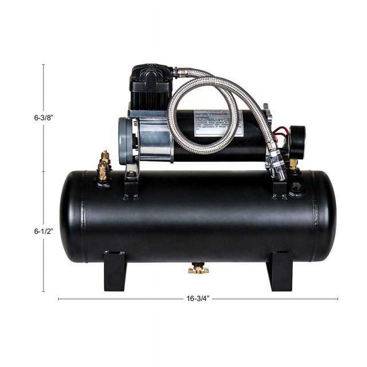 United Pacific 46154 Competition Series Heavy Duty 12V 140 PSI Air Compressor Tank Kit - Cheap Fitting