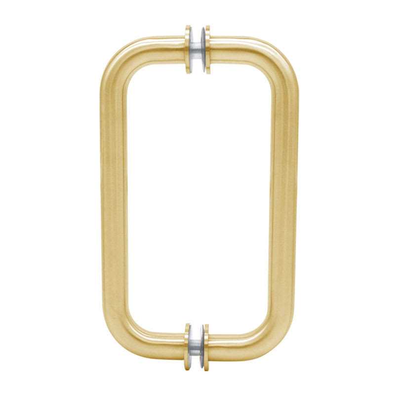 CRL BM8X8SB Satin Brass 8 inch BM Series Tubular Back-to-Back Pull Handle - Cheap Fitting