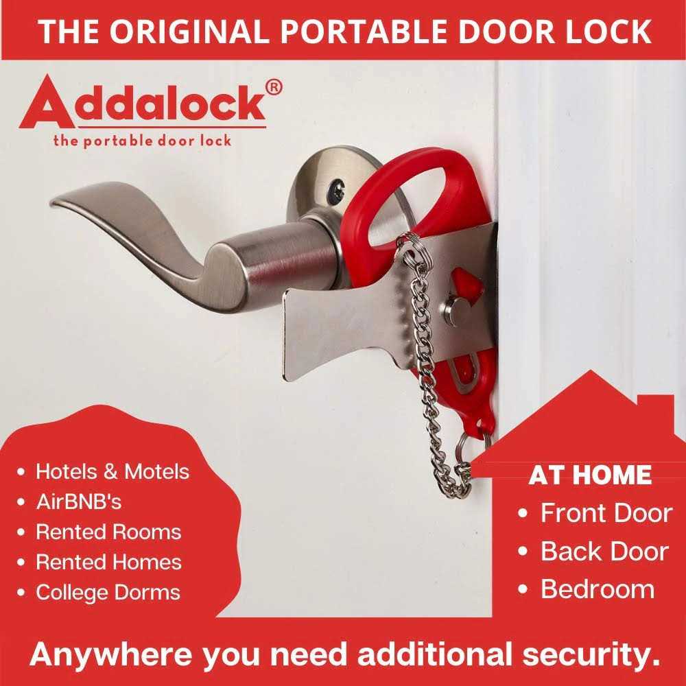 Addalock The Original Portable Door Lock by Rishon Enterprises Inc. For Home Security - Cheap Fitting