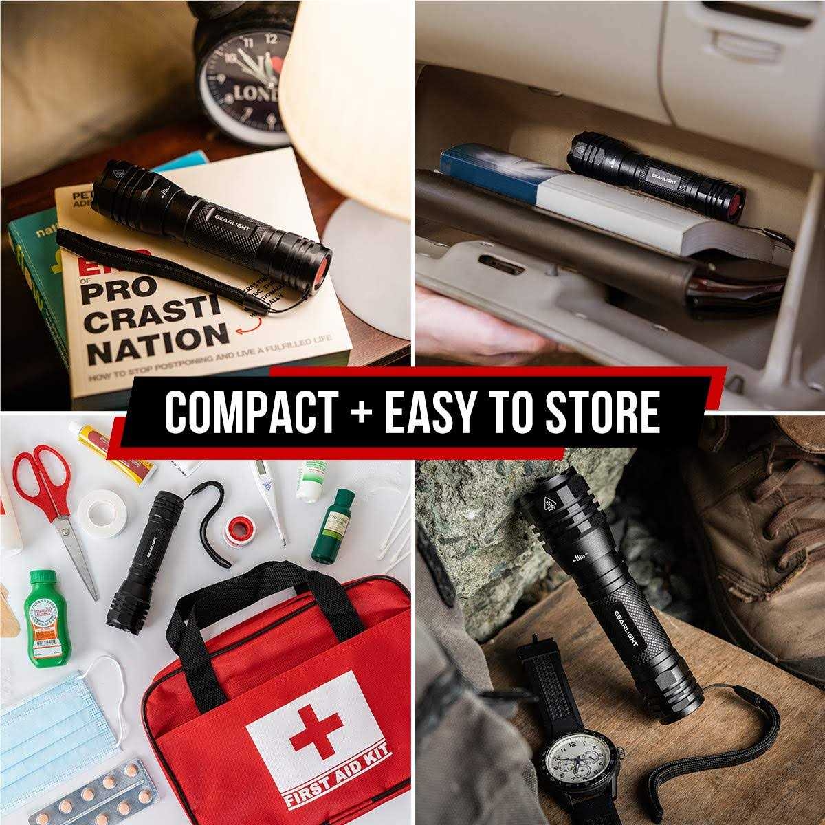 GearLight S1050 LED Flashlight Pack 2 Bright, Zoomable Tactical Flashlights with High Lumens and 3 Modes for Everyday - Cheap Fitting