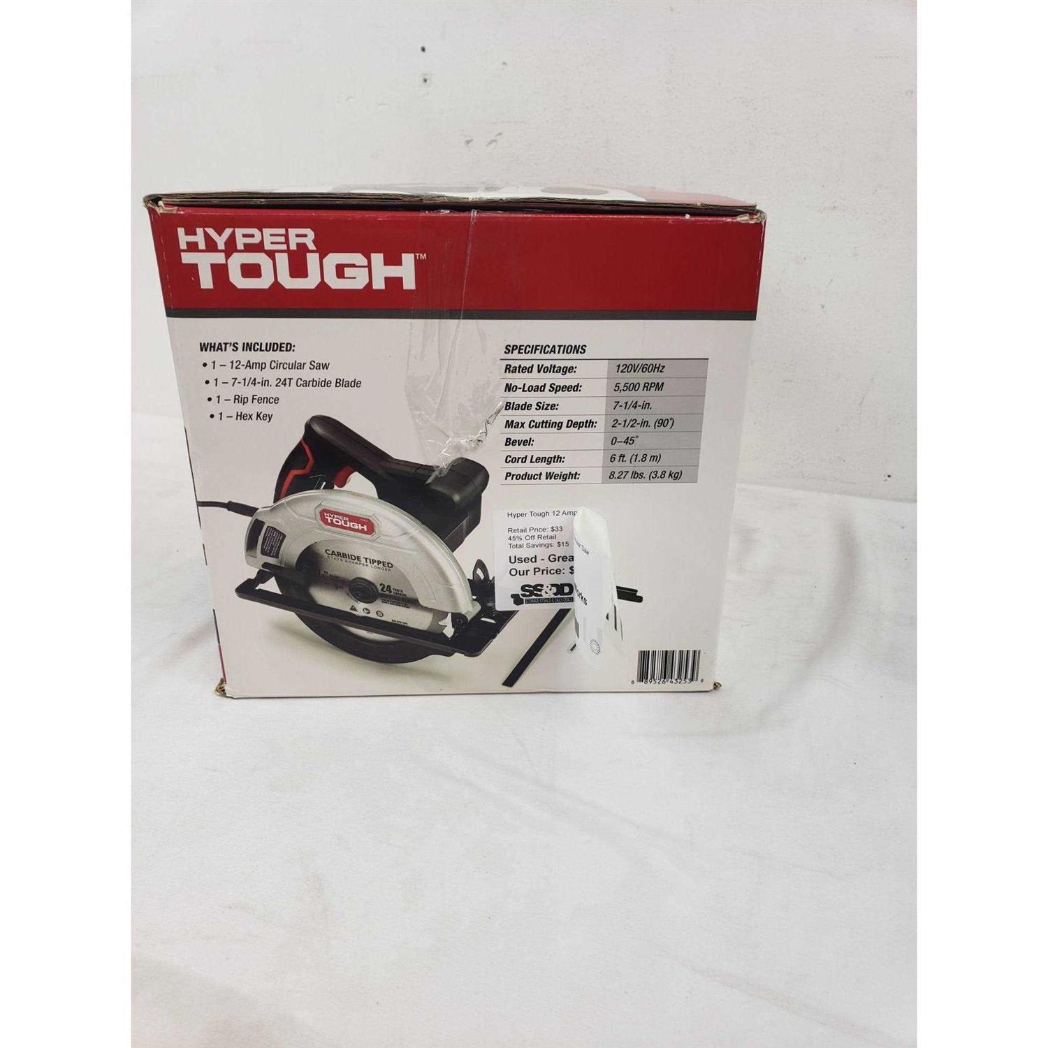 Hyper Tough 12 Amp Corded 7-1/4 inch Circular Saw with Steel Plate Shoe - Cheap Fitting