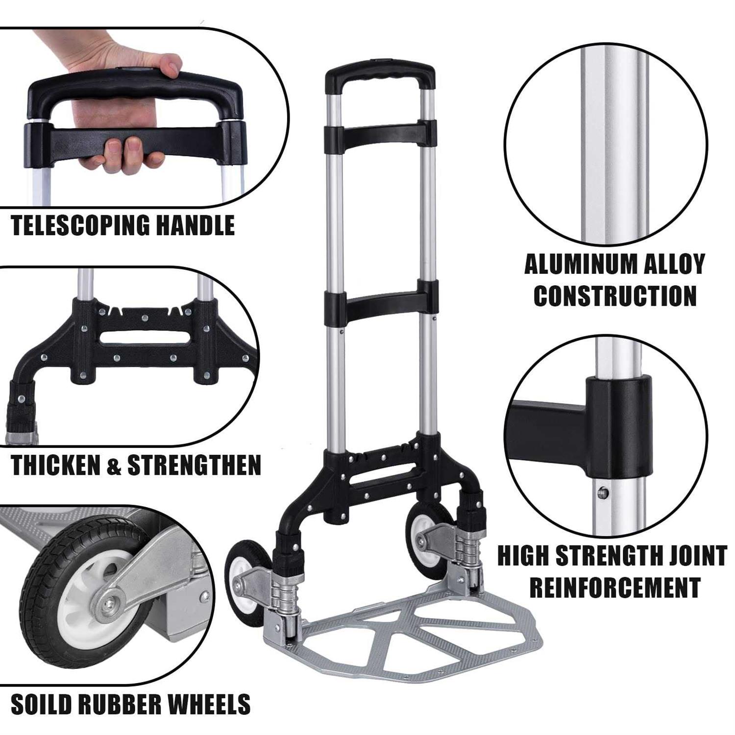 yoshiko Folding Hand Truck Portable Foldable Dolly Cart Aluminum Dolly Cart Trolley Cart - Cheap Fitting
