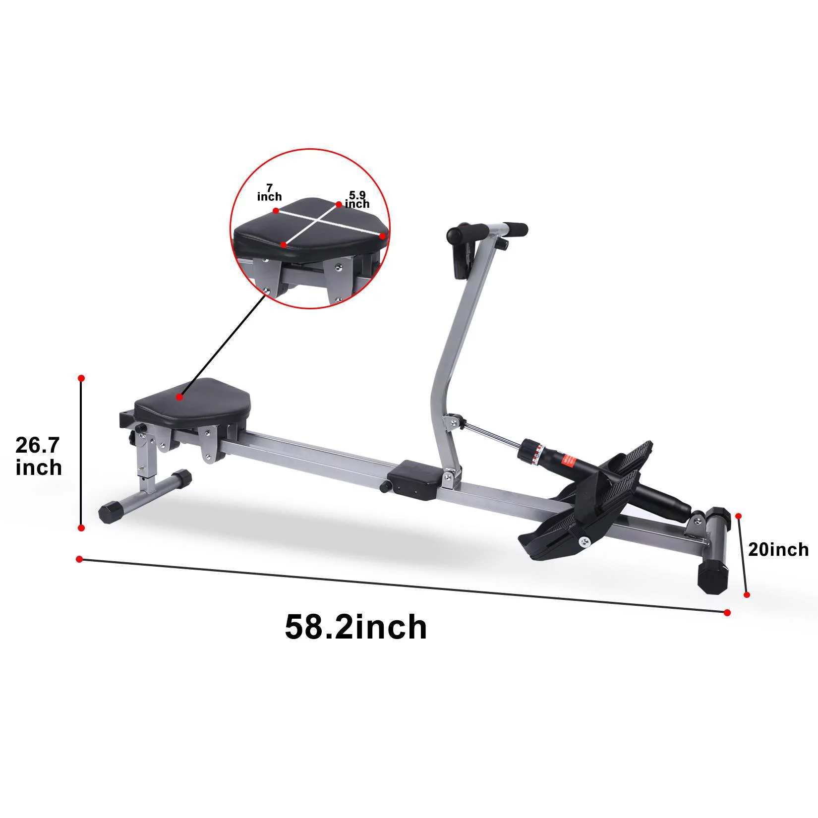 UBesGoo Fitness Rowing Machine Rower Ergometer with 12 Levels of Adjustable Resistance, Digital Monitor, Black - Cheap Fitting