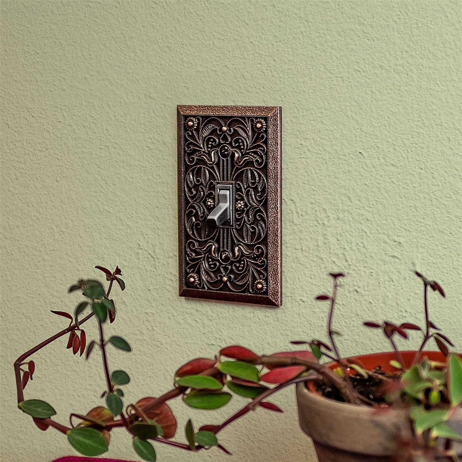 Amerelle 65DAB Filigree Wallplate 1 Duplex Cast Metal Antique Brass - Cheap Fitting