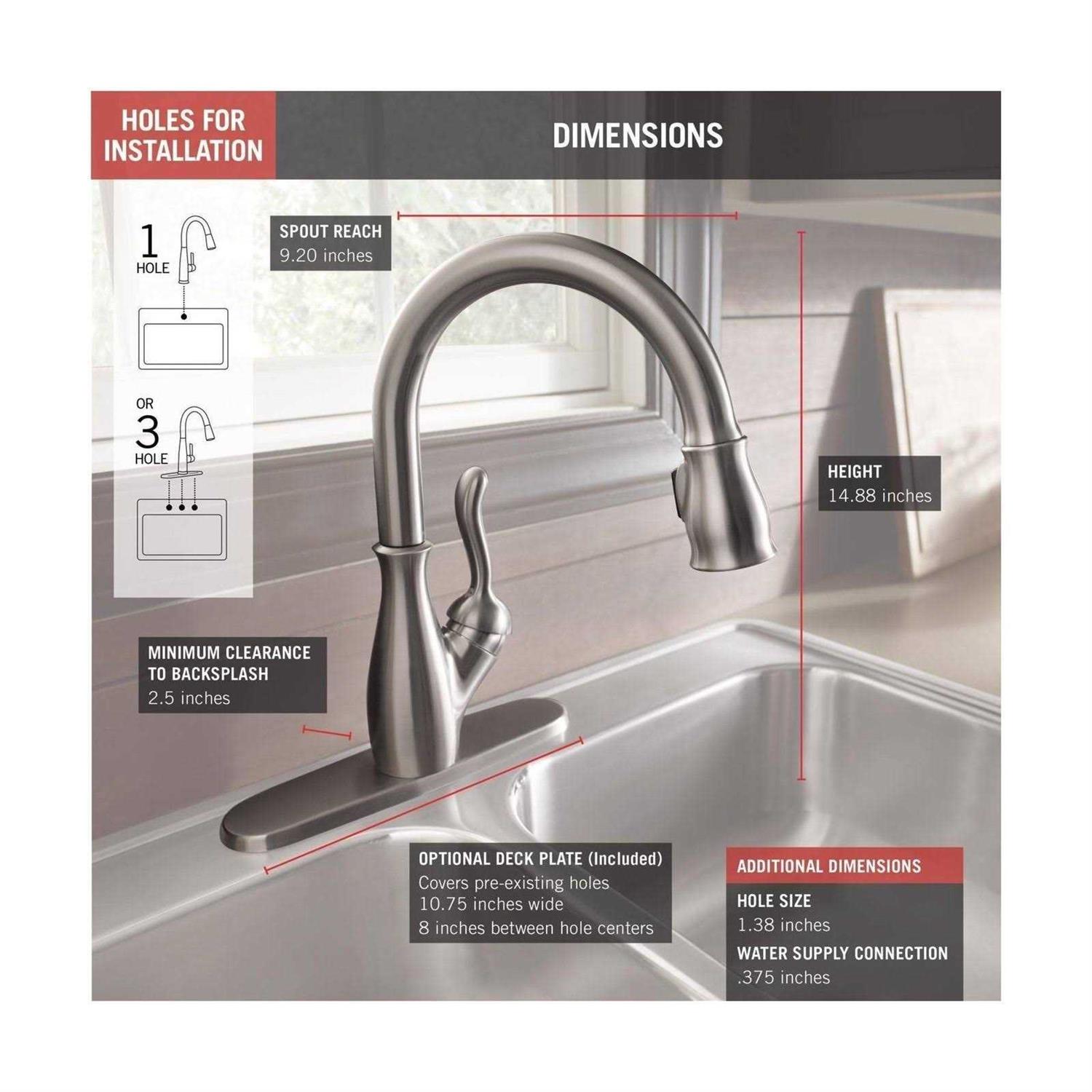 Delta Leland Single Handle Pull-Down Kitchen Faucet - Cheap Fitting