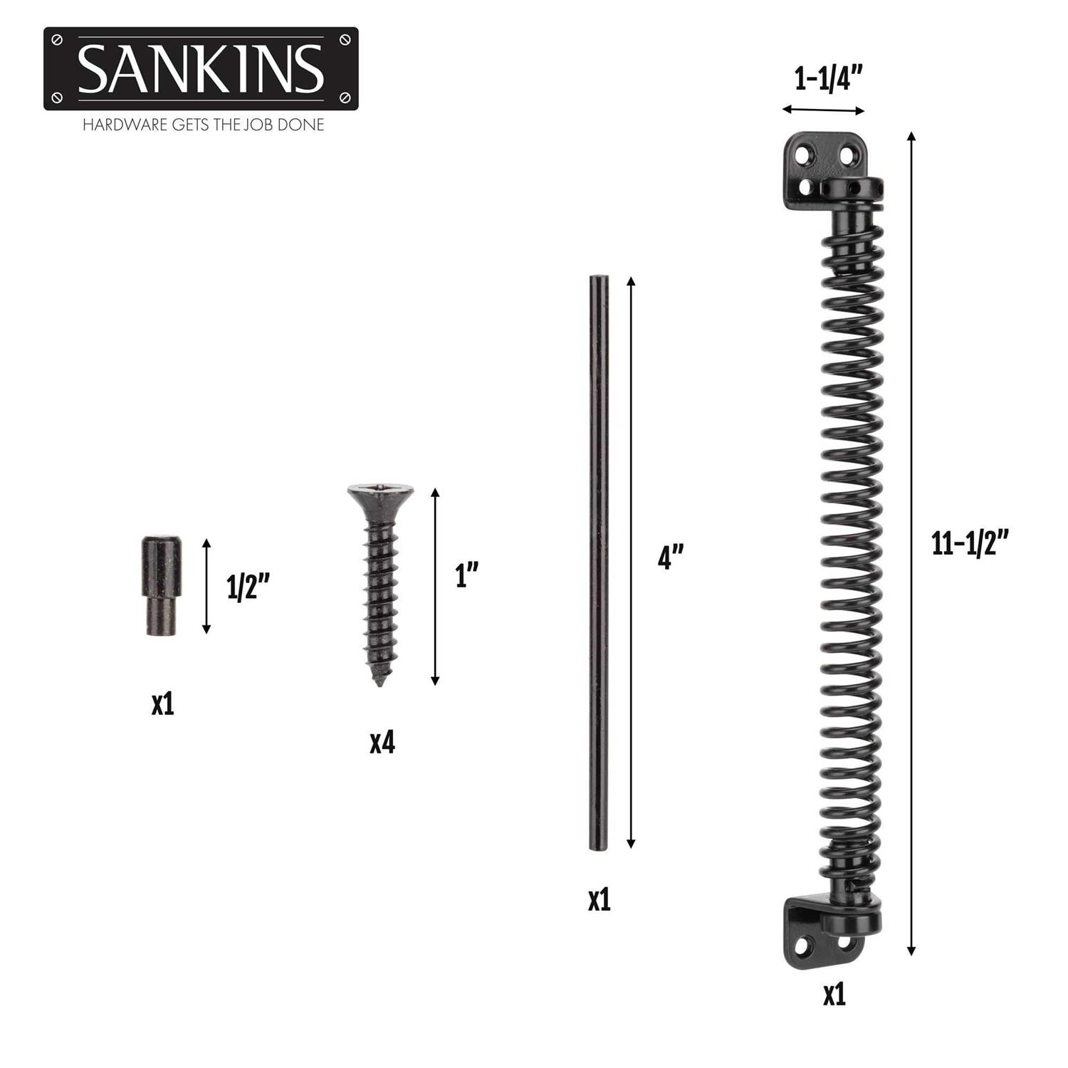 SANKINS 11-1/2 Gate Spring Self Closing Heavy Duty Outdoor Door Spring Automatic Metal Gate Closure Hardware with Adjustable Tool for Wooden and - Cheap Fitting