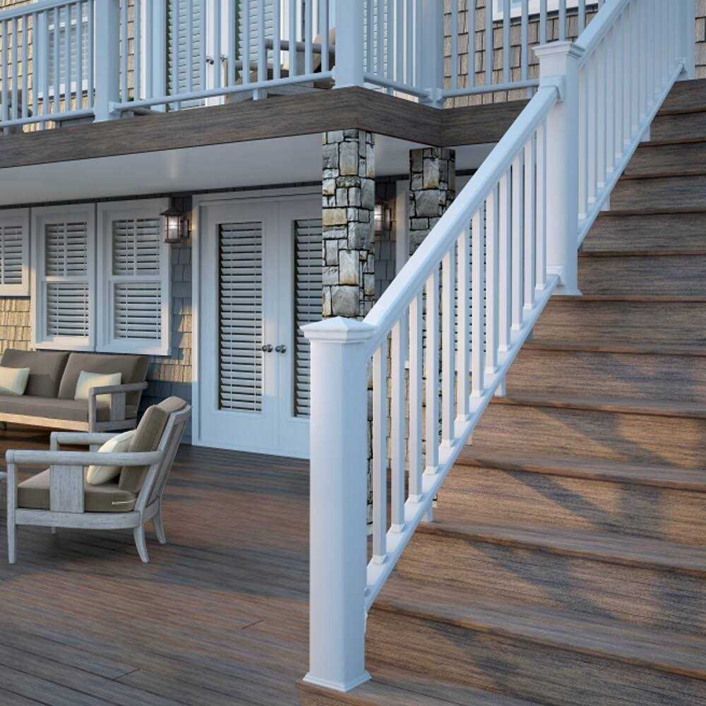 Deckorators Grab and Go 6-ft x 2.75-in x 36-in White Composite Deck Stair Rail Kit 346701 - Cheap Fitting