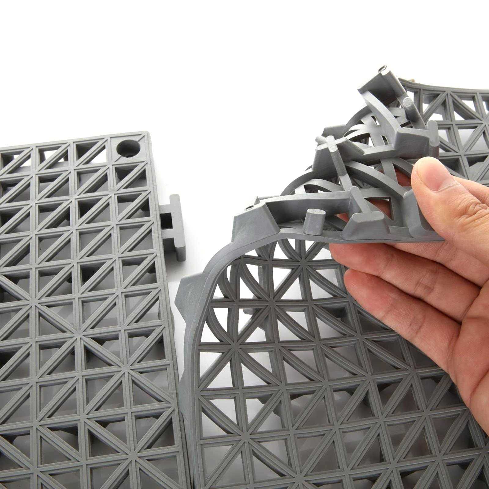 GLEEJON 12PCS Interlocking Soft PVC Flooring Tiles Mat 12 x 12 Inch No-Slip Rubber Splicing Pool Patio Rugged Mats for Floor - Cheap Fitting