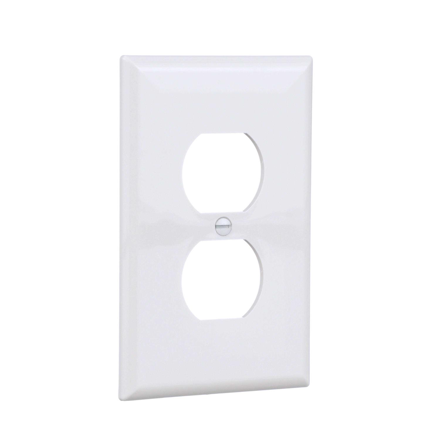 Eaton 1-Gang Midsize White Polycarbonate Indoor Duplex Wall Plate PJ8W-F-LW - Cheap Fitting