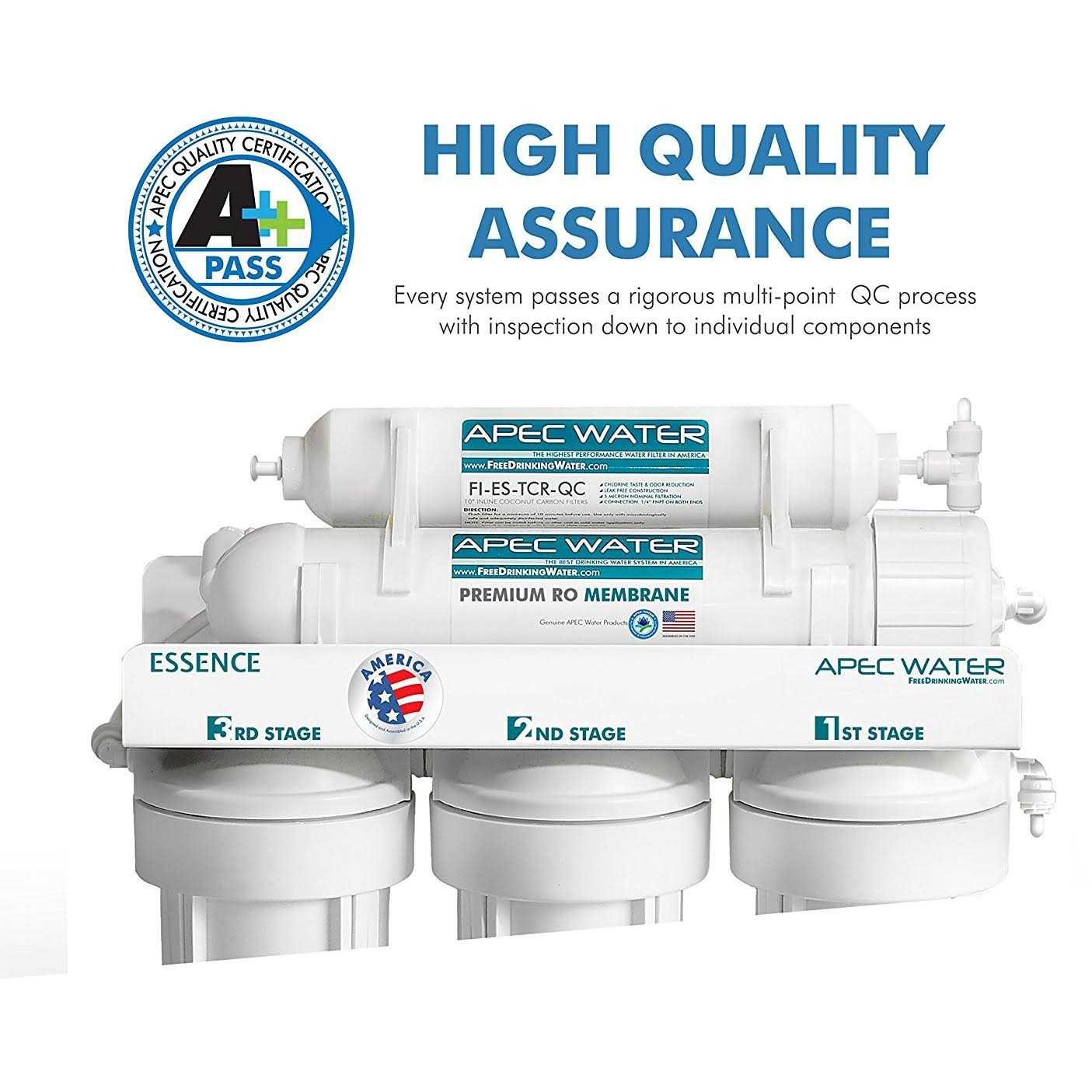 APEC Water Systems APEC Top Tier 5-Stage Ultra Safe Reverse Osmosis Drinking Water Filter System - Cheap Fitting